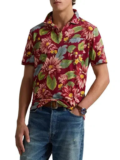 Polo Ralph Lauren Men's Floral Jersey Polo Shirt - Sunset Patio Floral | Thumbnail 3 Polo Ralph Lauren Men's Floral Jersey Polo Shirt - Sunset Patio Floral | Thumbnail 3