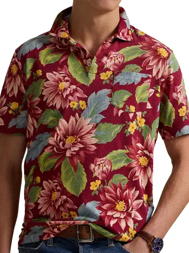 Polo Ralph Lauren Men's Floral Jersey Polo Shirt - Sunset Patio Floral | Thumbnail 5 Polo Ralph Lauren Men's Floral Jersey Polo Shirt - Sunset Patio Floral | Thumbnail 5