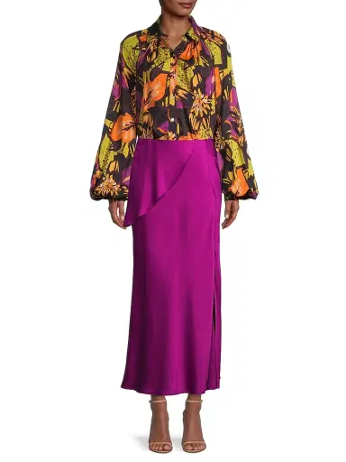 Undra Celeste Women's Silk Bias-Cut Skirt | Thumbnail 2