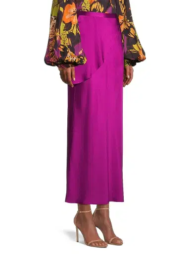 Undra Celeste Women's Silk Bias-Cut Skirt | Thumbnail 4
