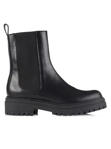 Saks Fifth Avenue Women's COLLECTION 40MM Leather Lug-Sole Chelsea Boots - Black | Thumbnail 1 Saks Fifth Avenue Women's COLLECTION 40MM Leather Lug-Sole Chelsea Boots - Black | Thumbnail 1