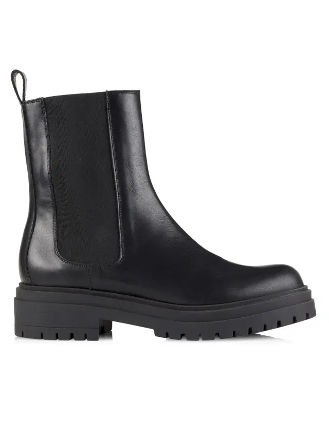 Women's COLLECTION 40MM Leather Lug-Sole Chelsea Boots - Black Women's COLLECTION 40MM Leather Lug-Sole Chelsea Boots - Black