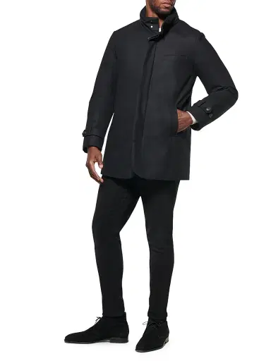 Norwegian Wool Men's Slim-Fit Hooded Car Coat | Thumbnail 2 Norwegian Wool Men's Slim-Fit Hooded Car Coat | Thumbnail 2