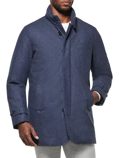 Norwegian Wool Men's Slim-Fit Hooded Car Coat | Thumbnail 3 Norwegian Wool Men's Slim-Fit Hooded Car Coat | Thumbnail 3