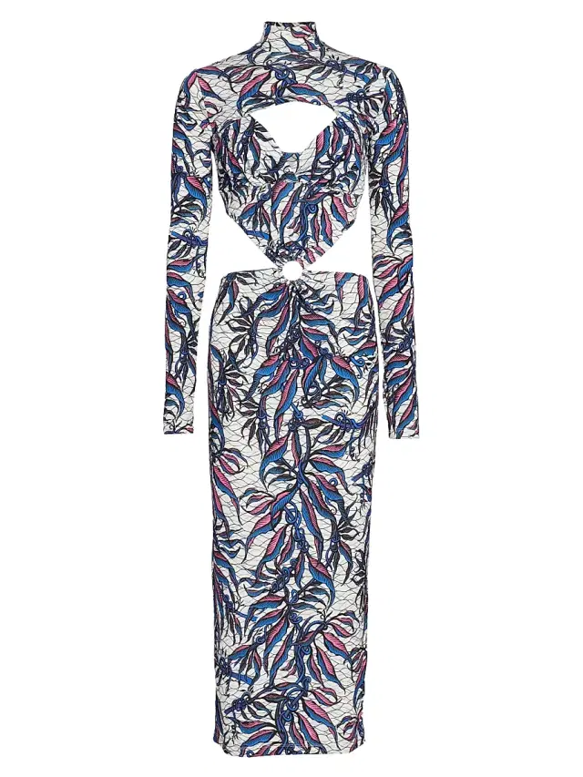 Claude Kameni Women's Printed Cut-Out Maxi Dress - Flower Print