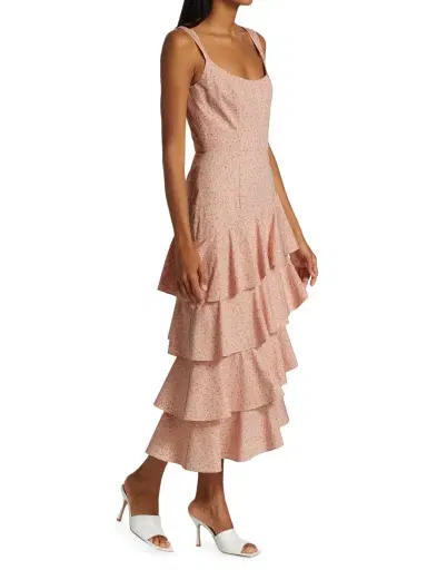 Markarian Women's La Danse Tiered Ruffle Corset Dress - Pink Floral | Thumbnail 3 Markarian Women's La Danse Tiered Ruffle Corset Dress - Pink Floral | Thumbnail 3