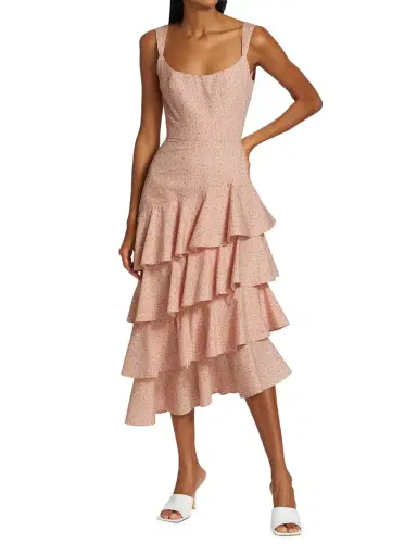 Markarian Women's La Danse Tiered Ruffle Corset Dress - Pink Floral | Thumbnail 1 Markarian Women's La Danse Tiered Ruffle Corset Dress - Pink Floral | Thumbnail 1