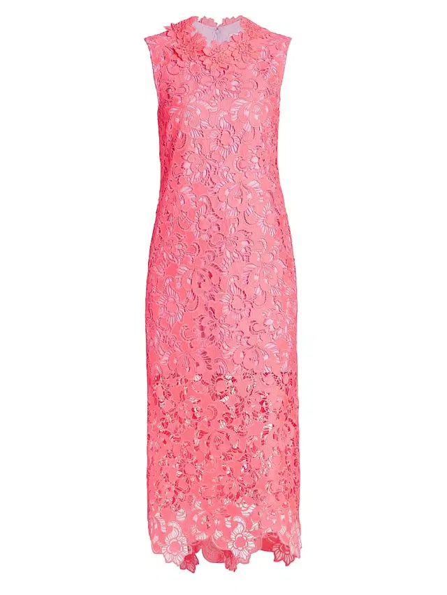 AKNVAS Women's Mallie Lace Midi-Dress - Volt Pink