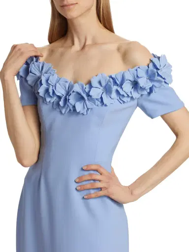 Catherine Regehr Women's Barcelona Floral Appliqué Column Gown - Pale Blue | Thumbnail 5 Catherine Regehr Women's Barcelona Floral Appliqué Column Gown - Pale Blue | Thumbnail 5