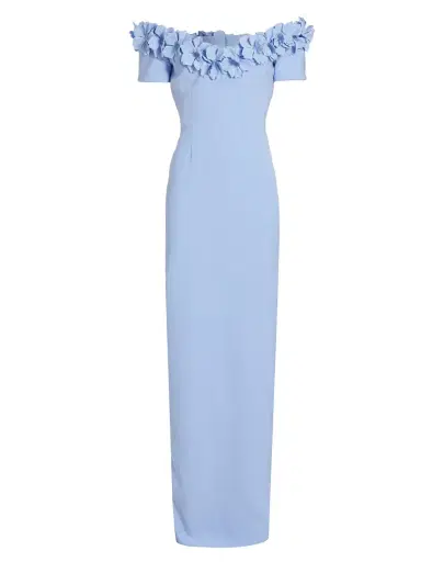 Catherine Regehr Women's Barcelona Floral Appliqué Column Gown - Pale Blue | Thumbnail 7 Catherine Regehr Women's Barcelona Floral Appliqué Column Gown - Pale Blue | Thumbnail 7