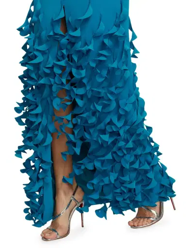 Catherine Regehr Women's Techno Crepe Halter Gown - Peacock | Thumbnail 5 Catherine Regehr Women's Techno Crepe Halter Gown - Peacock | Thumbnail 5