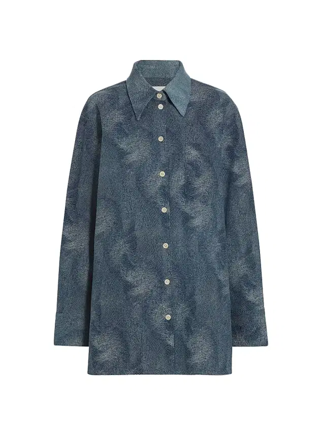 anOnlyChild Women's Blufields Denim Jacquard Shirt - Indigo
