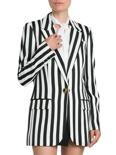 Moschino Women's Archive Stripes Tailored Jacket - Black White | Thumbnail 3