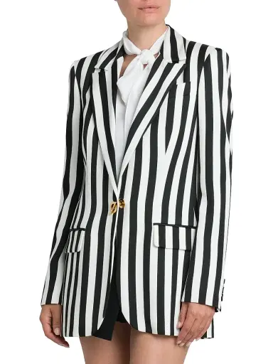 Moschino Women's Archive Stripes Tailored Jacket - Black White | Thumbnail 4