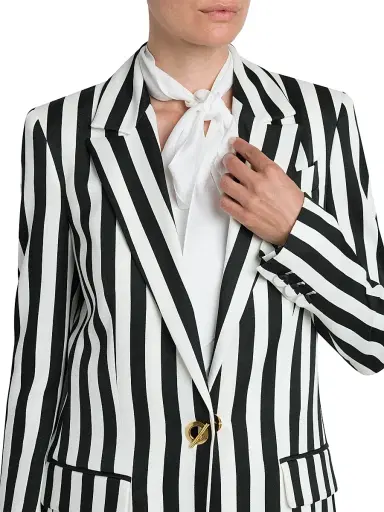 Moschino Women's Archive Stripes Tailored Jacket - Black White | Thumbnail 6