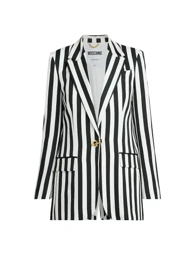 Moschino Women's Archive Stripes Tailored Jacket - Black White | Thumbnail 1