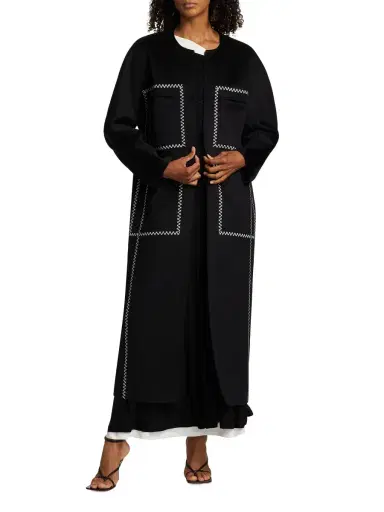 Tove Women's Noelle Wool-Blend Zigzag Stitch Coat - Black | Thumbnail 2