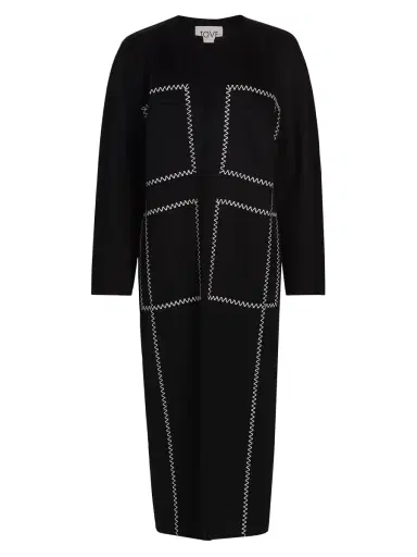 Tove Women's Noelle Wool-Blend Zigzag Stitch Coat - Black | Thumbnail 7