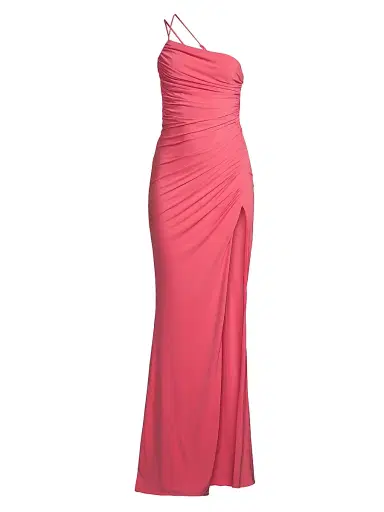 Katie May Women's Winnipeg One-Shoulder Ruched Gown - Coral - Size Large | Thumbnail 1