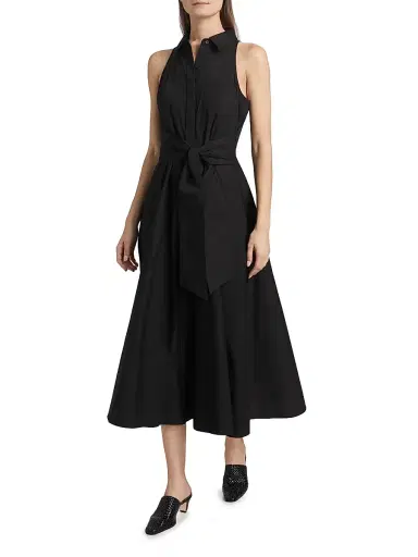Toccin Women's Chelsea Stretch-Cotton Poplin Tie-Waist Shirtdress - Jet | Thumbnail 2 Toccin Women's Chelsea Stretch-Cotton Poplin Tie-Waist Shirtdress - Jet | Thumbnail 2