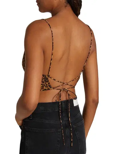 Staud Women's Leonie Leopard-Print Crop Top - Leopard | Thumbnail 6 Staud Women's Leonie Leopard-Print Crop Top - Leopard | Thumbnail 6