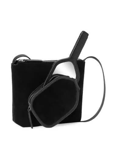 Staud Women's STAUD COURT Ace Leather Crossbody Bag - Black | Thumbnail 2 Staud Women's STAUD COURT Ace Leather Crossbody Bag - Black | Thumbnail 2