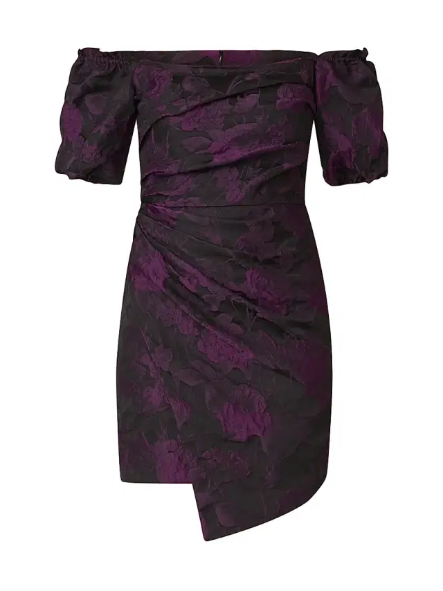 Shoshanna Women's Penna Floral Off-The-Shoulder Minidress - Jet Violet