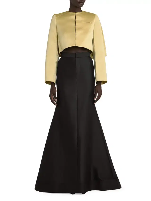 Women's Tuxedo Trumpet Maxi Skirt - Black