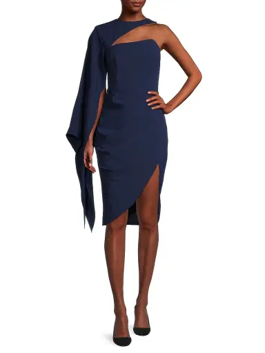 Lavish Alice Women's Gianna Cape-Sleeve Mini-Dress - Navy | Thumbnail 2