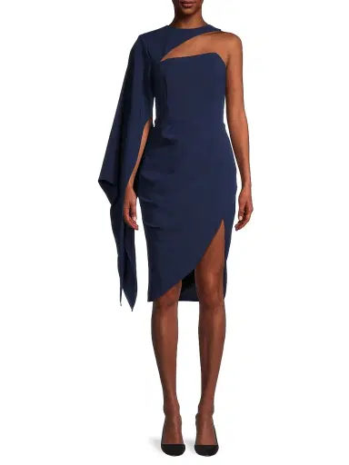 Lavish Alice Women's Gianna Cape-Sleeve Mini-Dress - Navy | Thumbnail 3