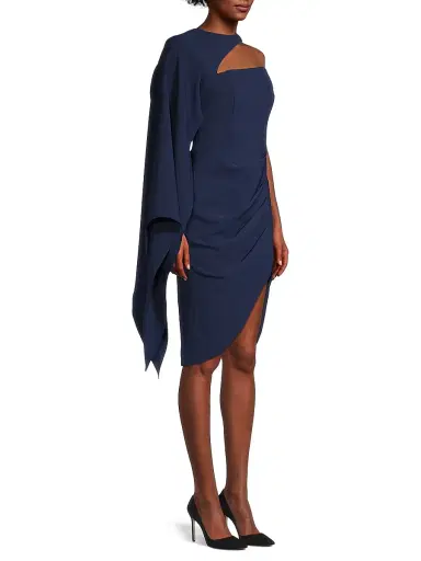 Lavish Alice Women's Gianna Cape-Sleeve Mini-Dress - Navy | Thumbnail 4