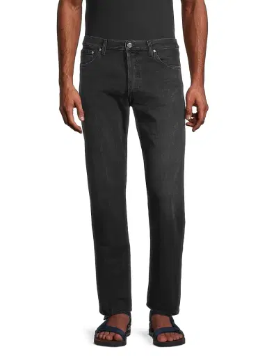 BLK DNM Men's Fading Slim Straight-Leg Stretch Jeans - Hill Black | Thumbnail 3