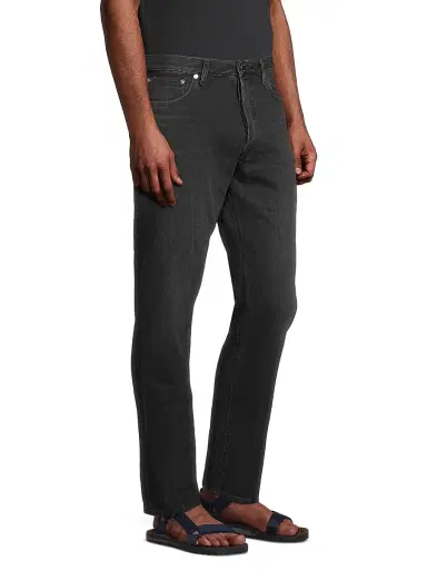 BLK DNM Men's Fading Slim Straight-Leg Stretch Jeans - Hill Black | Thumbnail 4