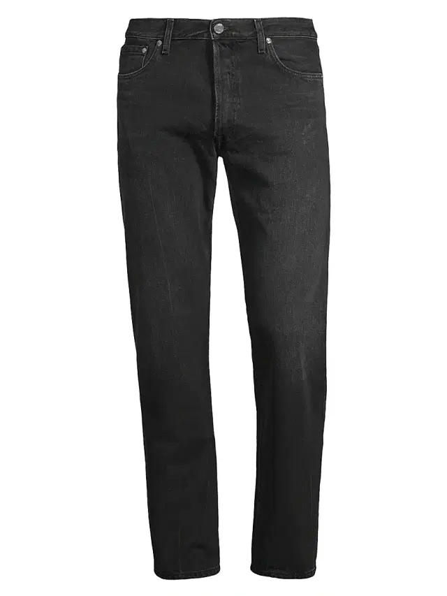 Men's Fading Slim Straight-Leg Stretch Jeans - Hill Black