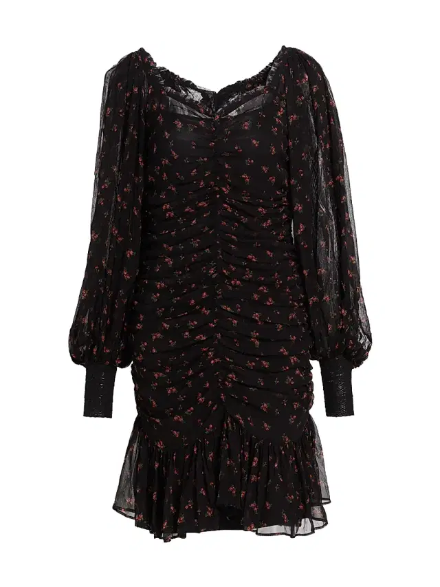 byTiMo Women's Floral Ruched Minidress - Petite Flowers