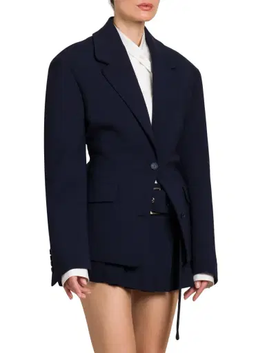 Off-White Women's Single-Breasted Wool-Blend Blazer - Cobalt Blue | Thumbnail 3 Off-White Women's Single-Breasted Wool-Blend Blazer - Cobalt Blue | Thumbnail 3