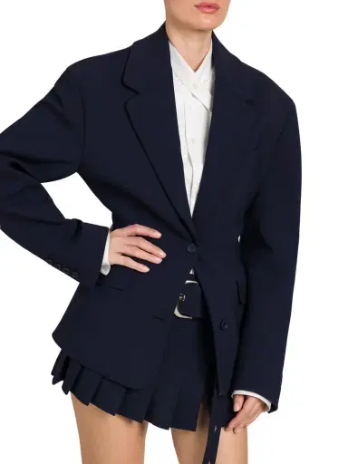 Off-White Women's Single-Breasted Wool-Blend Blazer - Cobalt Blue | Thumbnail 5 Off-White Women's Single-Breasted Wool-Blend Blazer - Cobalt Blue | Thumbnail 5