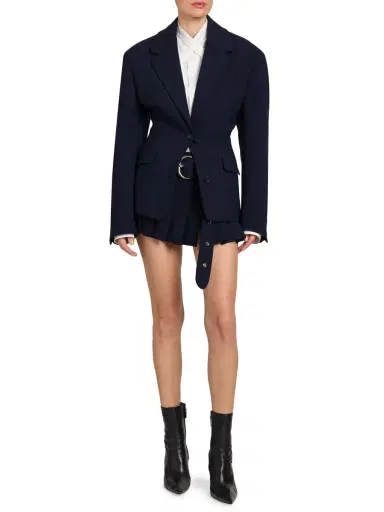 Off-White Women's Single-Breasted Wool-Blend Blazer - Cobalt Blue | Thumbnail 1 Off-White Women's Single-Breasted Wool-Blend Blazer - Cobalt Blue | Thumbnail 1