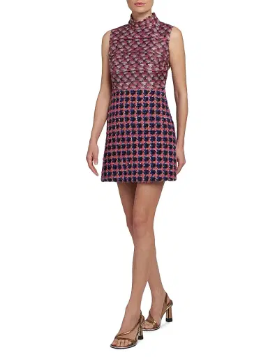Etro Women's Tweed Minidress - Pink | Thumbnail 2