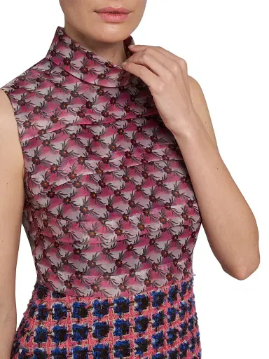 Etro Women's Tweed Minidress - Pink | Thumbnail 6