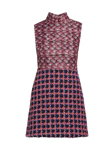 Etro Women's Tweed Minidress - Pink | Thumbnail 1