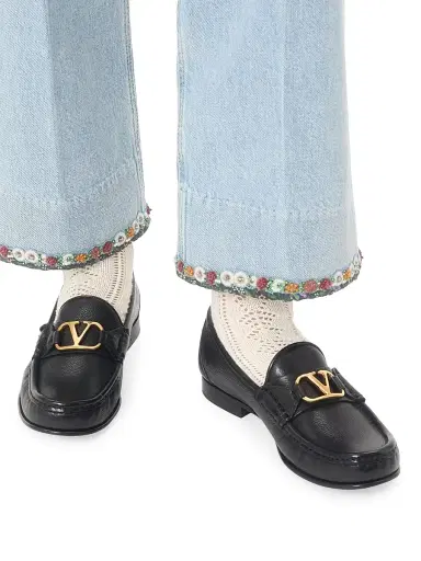 Valentino Garavani Women's VLogo Signature Buffalo Loafers 20MM | Thumbnail 7 Valentino Garavani Women's VLogo Signature Buffalo Loafers 20MM | Thumbnail 7