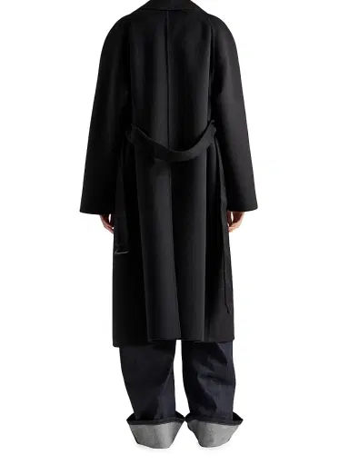 Prada Women's Single-Breasted Cashgora Coat - Black | Thumbnail 3 Prada Women's Single-Breasted Cashgora Coat - Black | Thumbnail 3