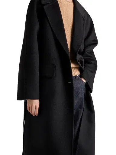 Prada Women's Single-Breasted Cashgora Coat - Black | Thumbnail 4 Prada Women's Single-Breasted Cashgora Coat - Black | Thumbnail 4
