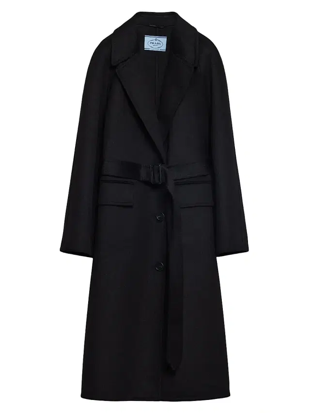 Women's Single-Breasted Cashgora Coat - Black