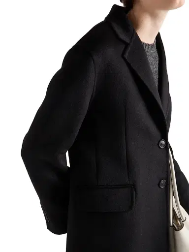 Prada Women's Single-Breasted Cashgora Coat - Black | Thumbnail 3