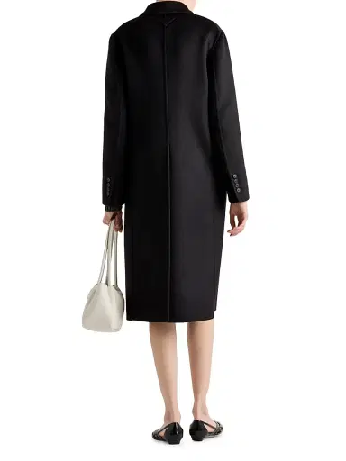 Prada Women's Single-Breasted Cashgora Coat - Black | Thumbnail 5