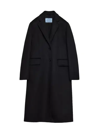 Prada Women's Single-Breasted Cashgora Coat - Black | Thumbnail 1