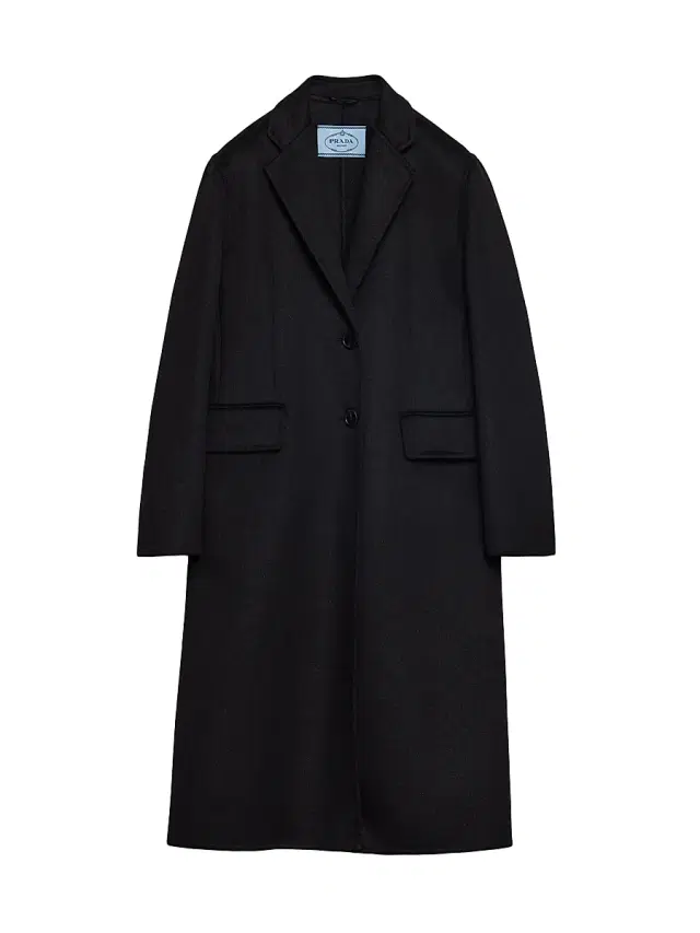 Women's Single-Breasted Cashgora Coat - Black