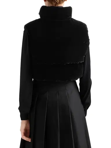 Prada Women's Velvet Down Vest - Black | Thumbnail 3